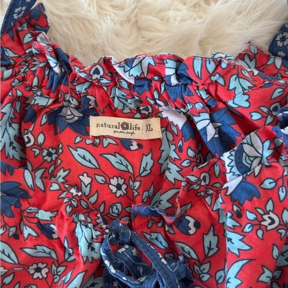 Natural Life Isabella Maxi Dress In Red Blue Floral Size XL Boho - Picture 6 of 15